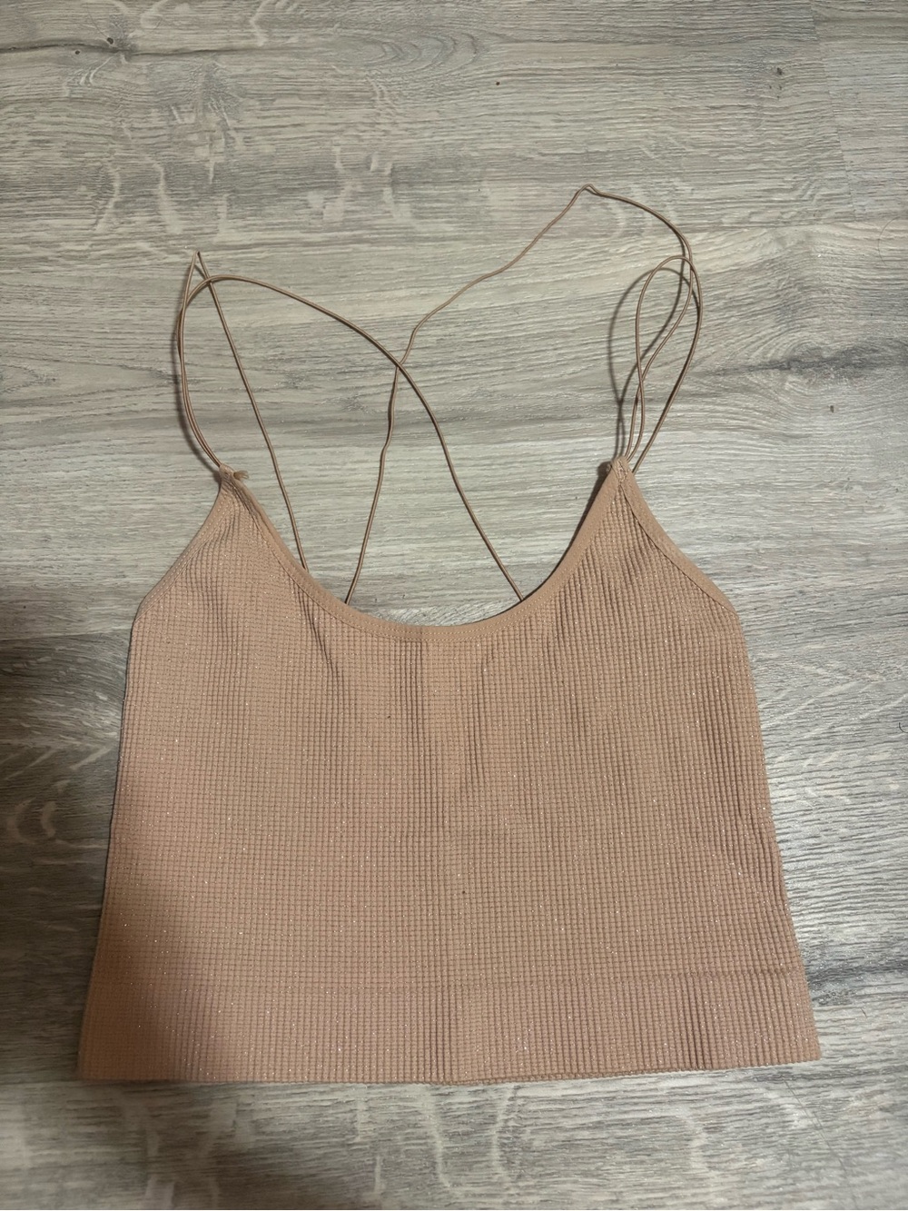 Urban outfitters tan sparkly crop top size medium